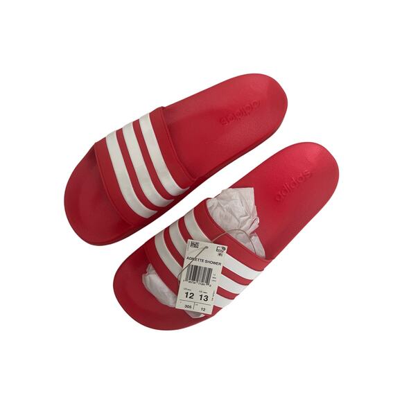 Adidas Adilette Shower Slides “Since 1972” Red White – Men’s Size 13 – New w Box - Picture 2 of 4